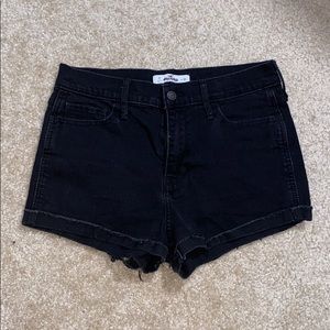 Hollister black denim shorts